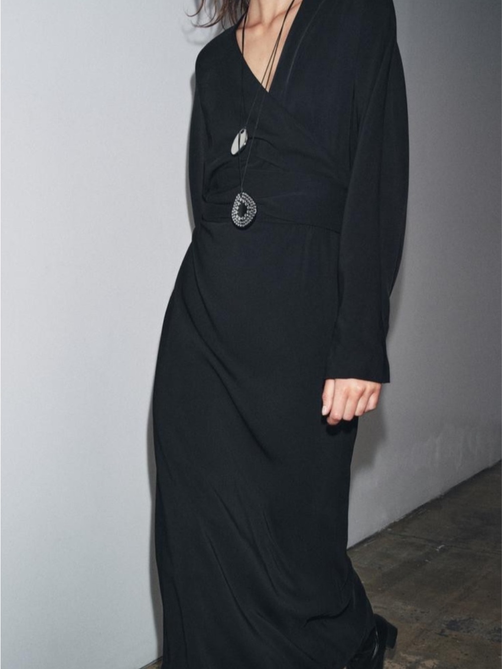 Zara Black Long Sleeve Dress